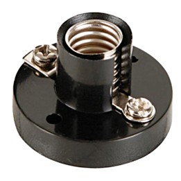 Portalámparas E10 con base negra en PVC