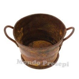 Tinozza antichizzata tonda cm 4 in metallo