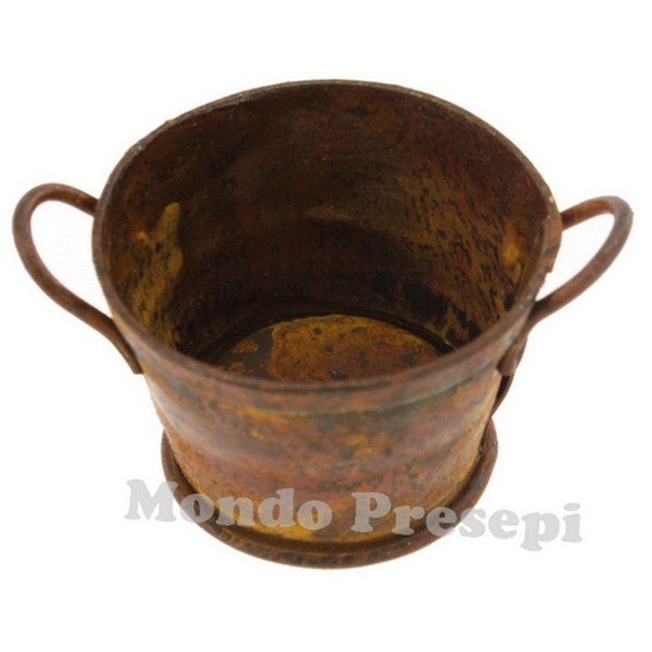 Tinozza antichizzata tonda cm 5,5 in metallo