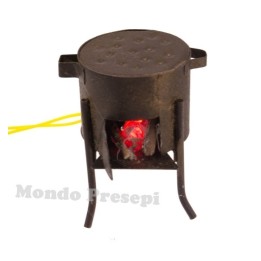 Brasero con led ef. fuego completo de alimentador