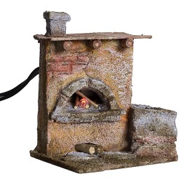 Forno effetto fuoco per Presepe cm 7,5x6,5x9,5 h