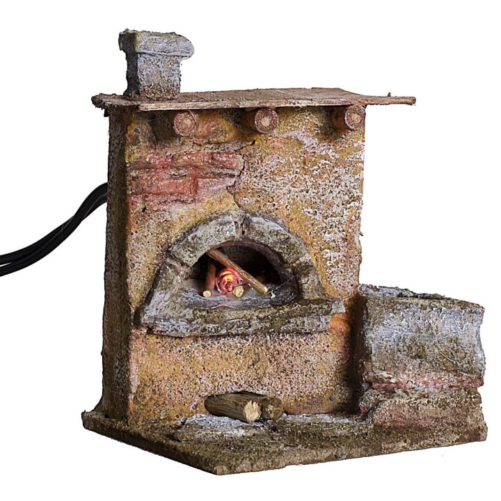 Horno efecto fuego para Pesebre cm 7,5x6,5x9,5 h