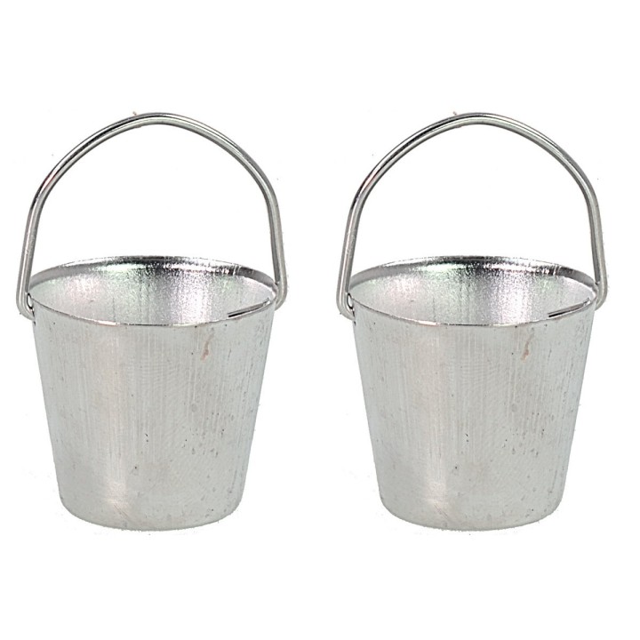 Set of 2 metal buckets ø 3 cm