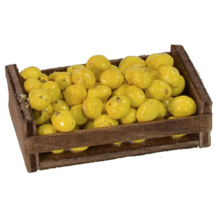 Wooden box with lemons cm 6,3x3,7x2,5 h