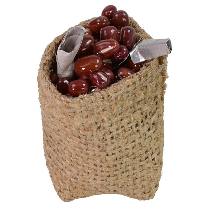 Jute bag with beans ø cm 4x6 h
