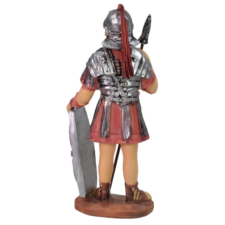 Roman soldier with spear and shield cm 9 in resin