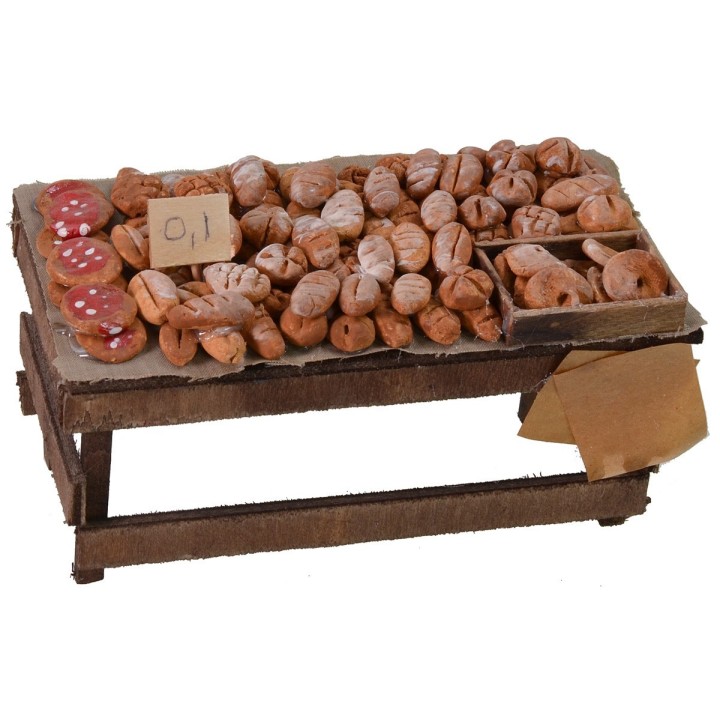 Counter with bread and pizzas cm 15x8x7,8 h