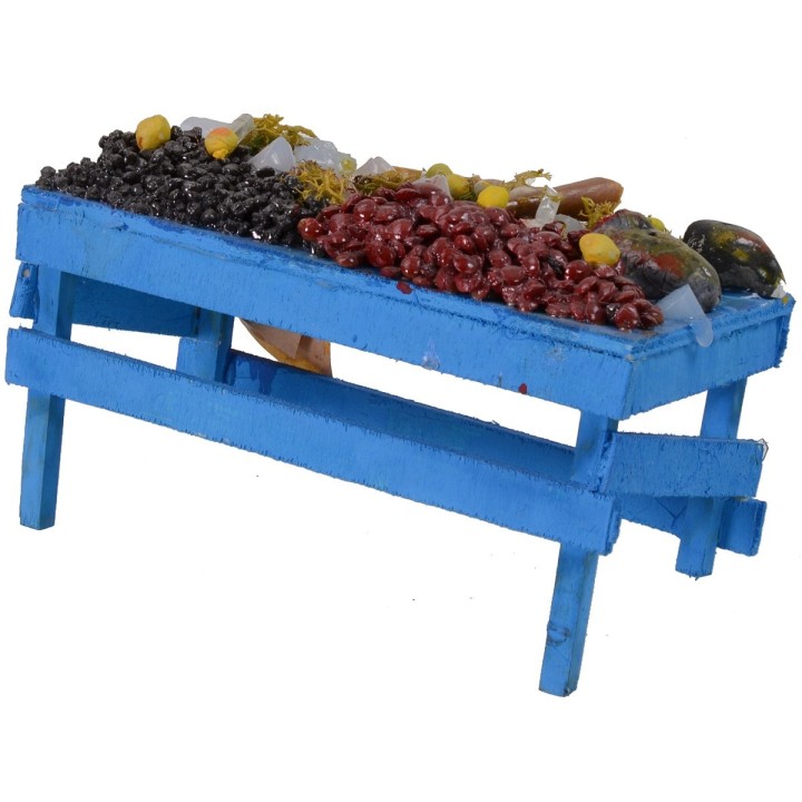 Banco azzurro con pesce cm 15x8x8 h