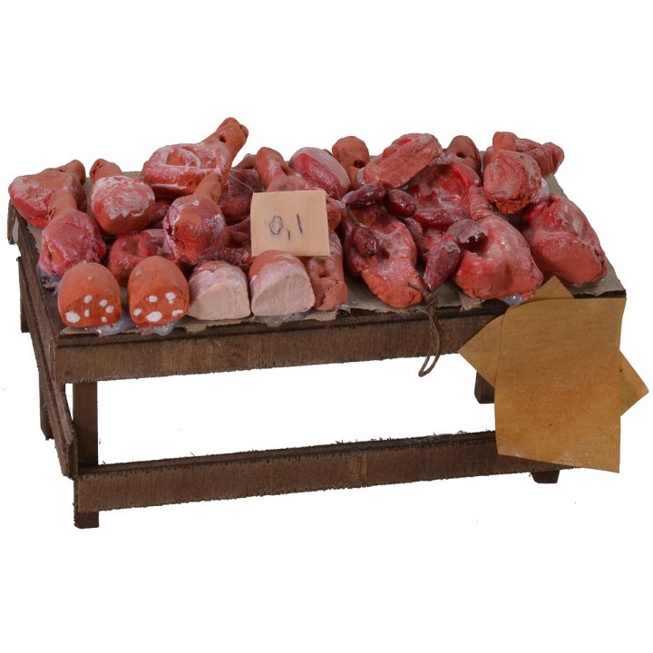 Banco con carne e salumi cm 15x8x8 h
