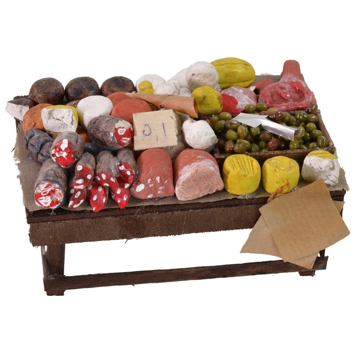 Counter with cheeses and cured meats cm 12x7x6 h