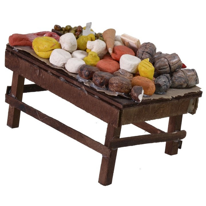Banco con formaggi e salumi cm 12x7x6 h
