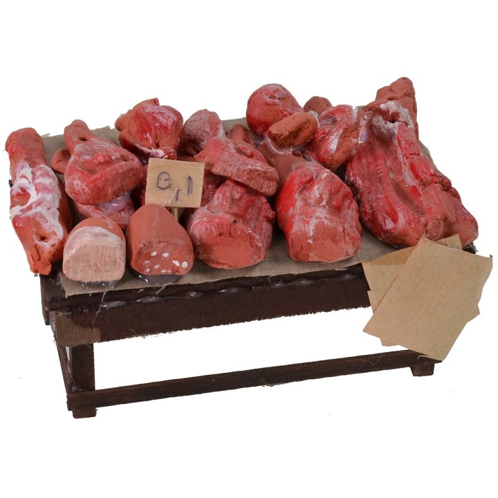 Banco con carne y embutidos cm 12x7x6 h