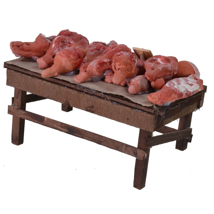 Banco con carne y embutidos cm 12x7x6 h
