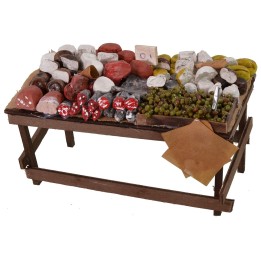 Counter with cheeses and cured meats cm 20x11x11 h