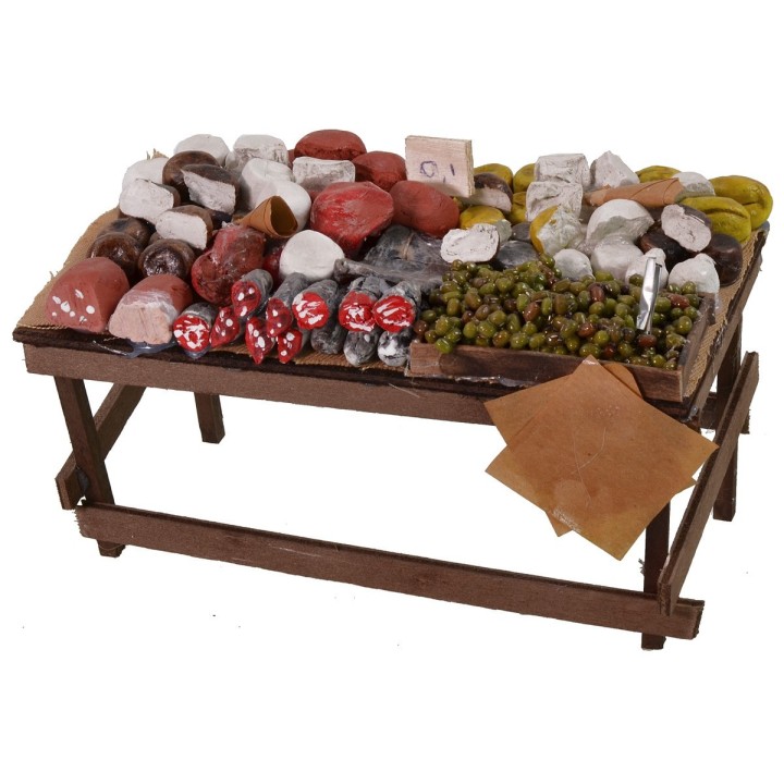 Counter with cheeses and cured meats cm 20x11x11 h