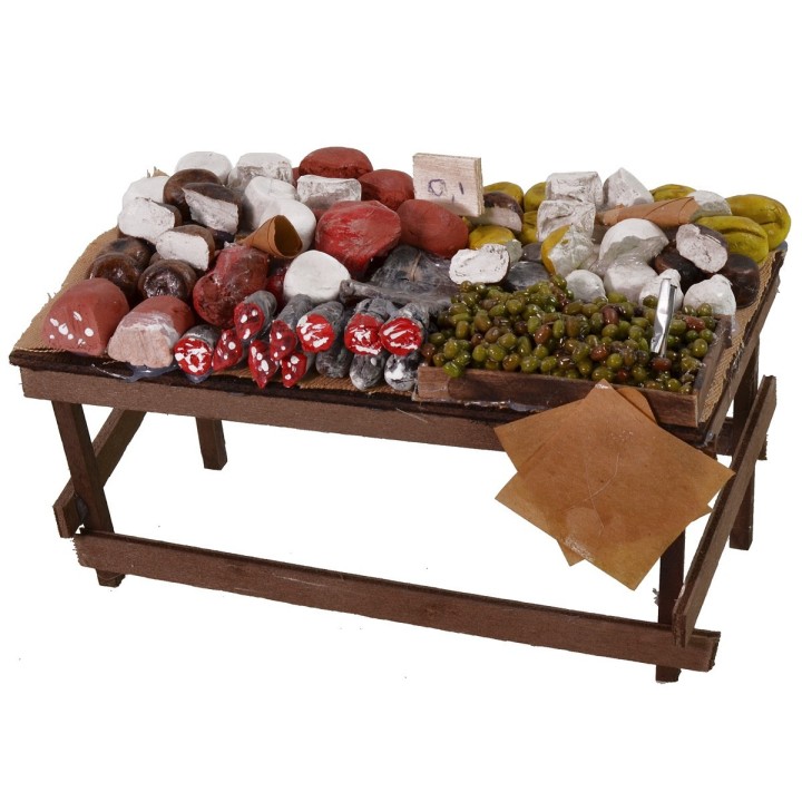 Counter with cheeses and cured meats cm 20x11x11 h