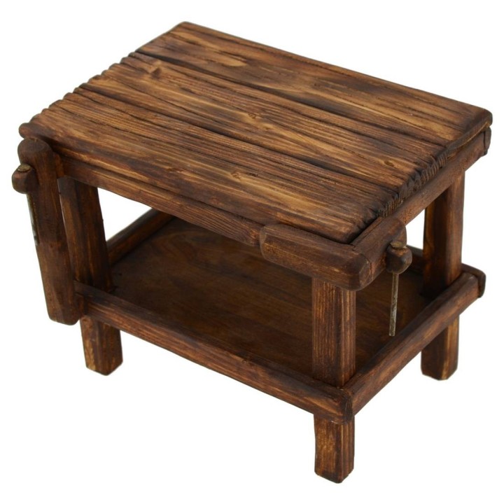 Mesa con mordazas de madera de 16x9x11 cm de altura para