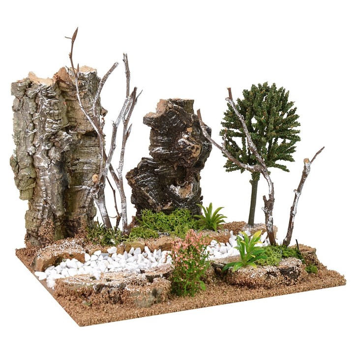 Tramo de carretera con vegetación cm 19x15x16 h