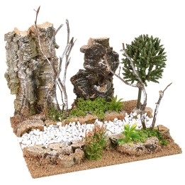 Tratto di strada con vegetazione cm 19x15x16 h
