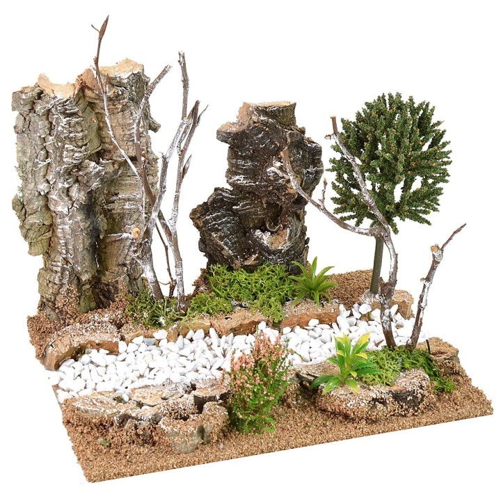 Tramo de carretera con vegetación cm 19x15x16 h