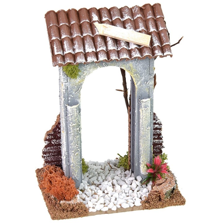 Puerta de la ciudad con calle de 12x9x17 cm h