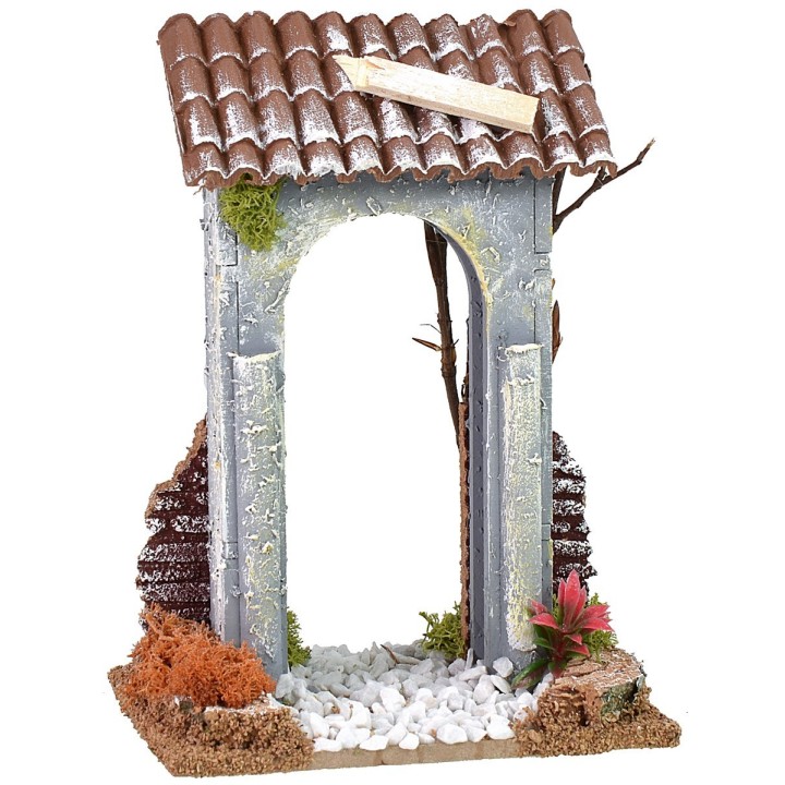 Porta della città con strada cm 12x9x17 h
