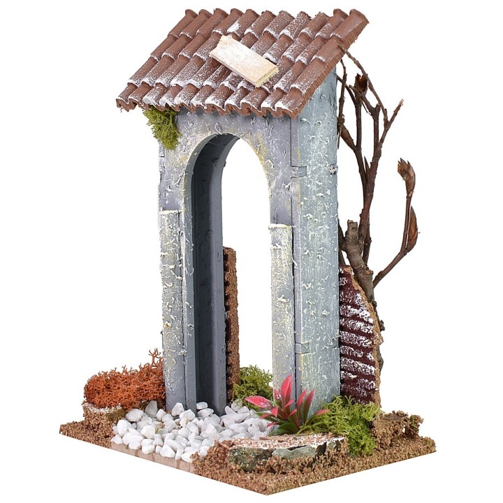 Puerta de la ciudad con calle de 12x9x17 cm h