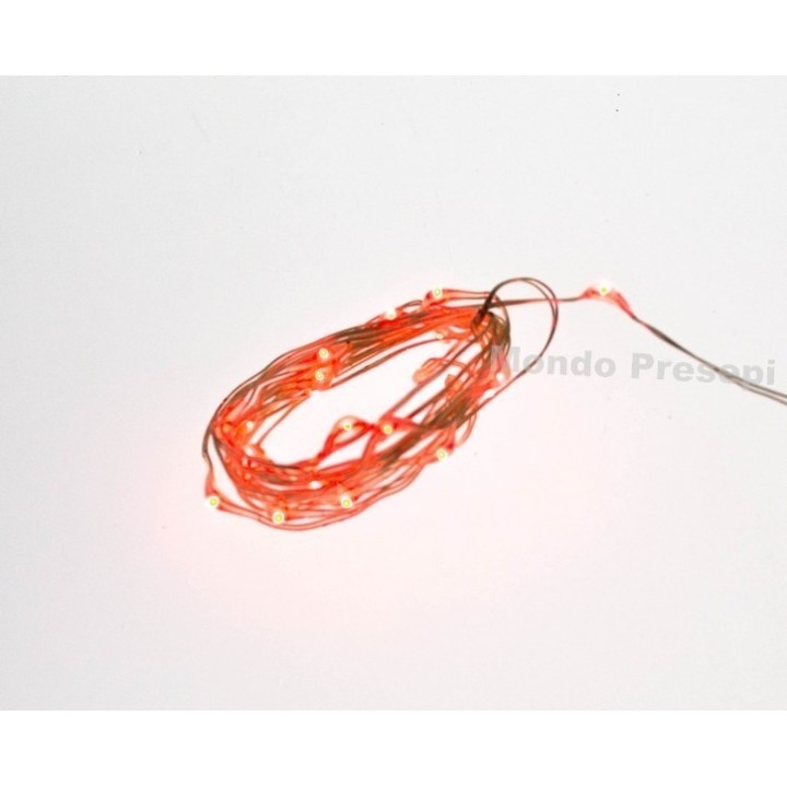 Collar de 20 luces LED rojas - Cobre resistente al agua
