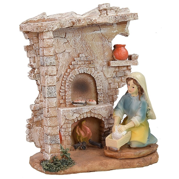 Bottega in resina con fornaia cm 12,5x7x14,5 h