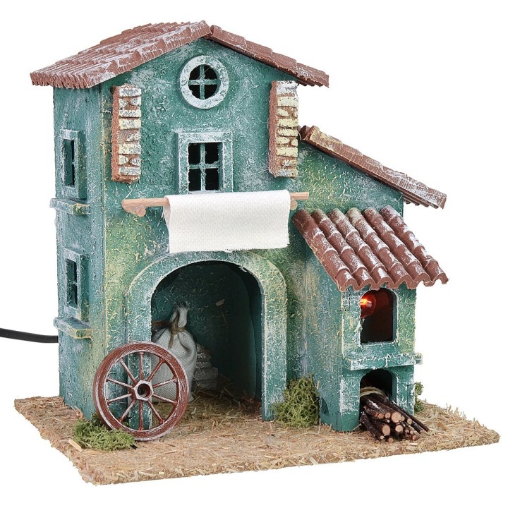 Cascina in legno con forno funzionante cm 20x16x21 h