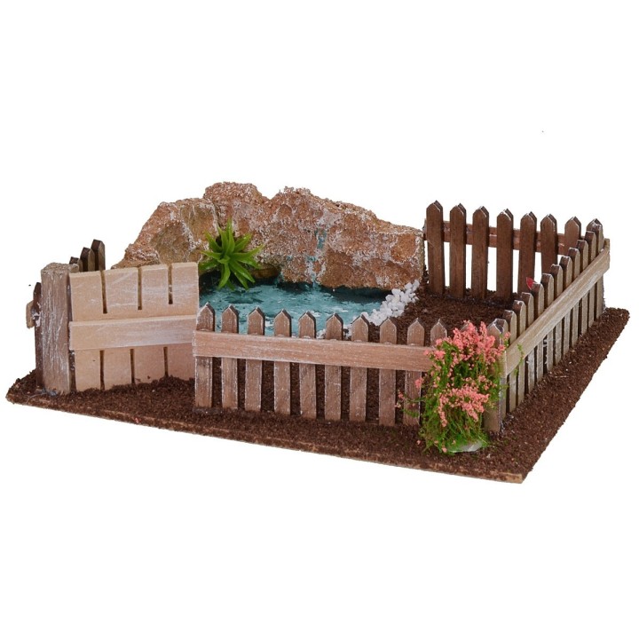 Recinto con stagno cm 19x15x5 h