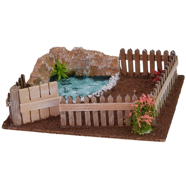 Recinto con estanque cm 19x15x5 h