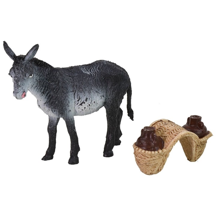 Burro con carga de ánforas cm 10x3x8 h