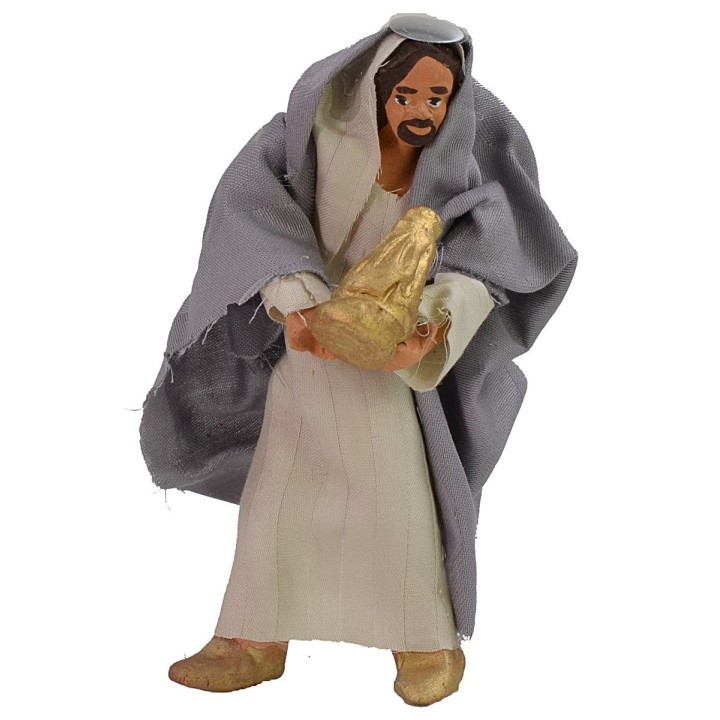 Conjunto de 3 Reyes Magos de 11-12 cm con ropa de tela