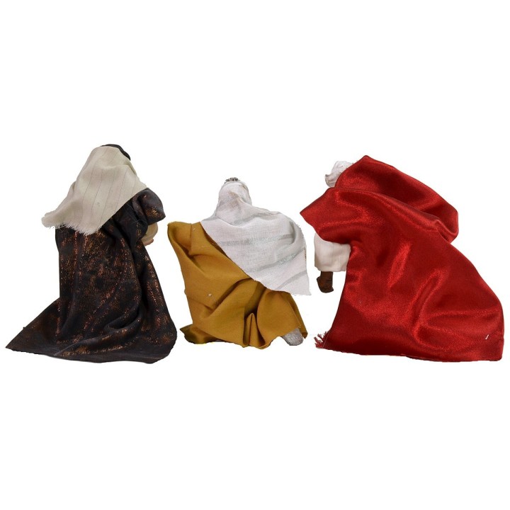 Set 3 Re Magi 9 cm vestiti in tessuto