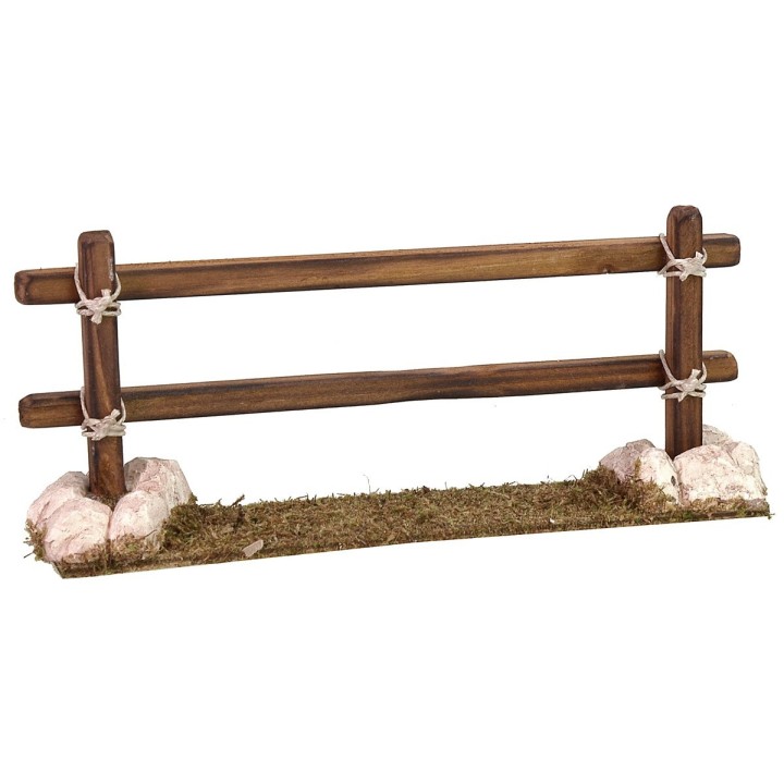 Wooden fence with stones cm 17x3x7,5 h