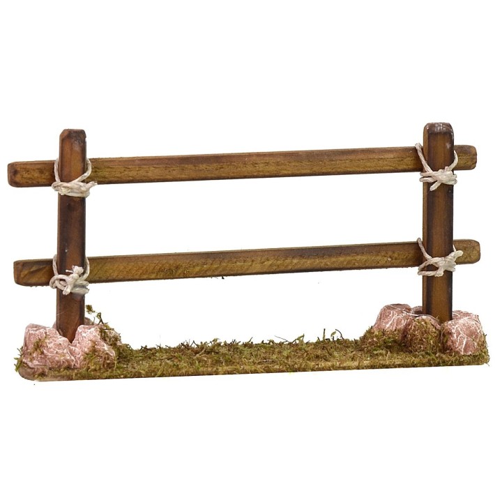 Wooden fence with stones cm 13x3x6,5 h