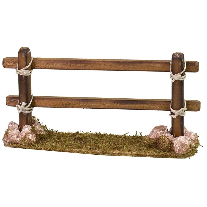 Wooden fence with stones cm 13x3x6,5 h