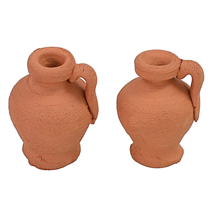 Set of two terracotta amphorae cm 2.2 h