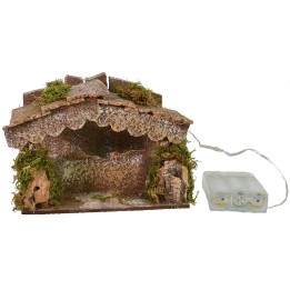 Capanna con luci led a batterie cm 15x10x12 h