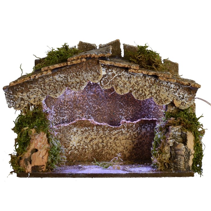 Cabaña con luces LED a pilas de 15x10x12 cm h
