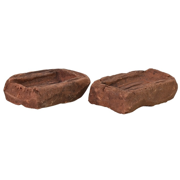 Juego de 2 cajas de terracota de 3,7x2,9x1,1 cm de altura.