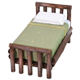 Cama de madera envejecida de una plaza cm 8x14x8 h