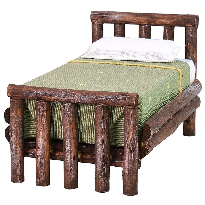Cama de madera envejecida de una plaza cm 8x14x8 h