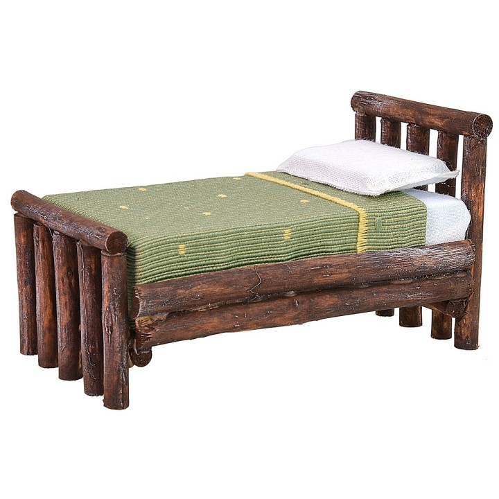 Single bed in antiqued wood cm 8x14x8 h