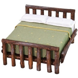 Double bed in antiqued wood cm 11x13,5x8 h