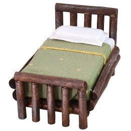 Cama de madera envejecida de una plaza cm 7,5x11x7 h