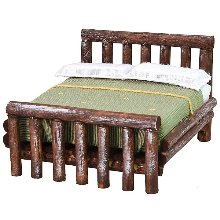 Letto in legno antichizzato a due piazze cm 10,5x11x7 h