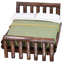 Double bed in antiqued wood cm 10,5x11x7 h