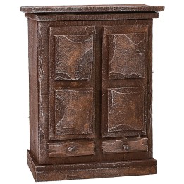 Armadio in legno antichizzato con ante e cassetti cm 8,5x4,5x11